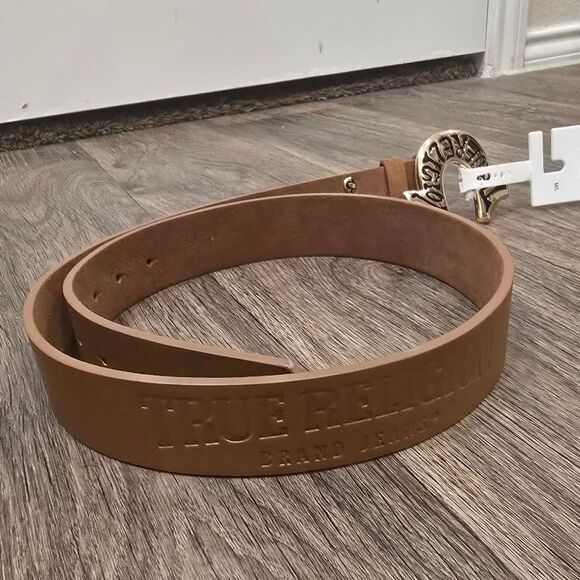 True Religion Horseshoe Logo Suede Belt main image 4